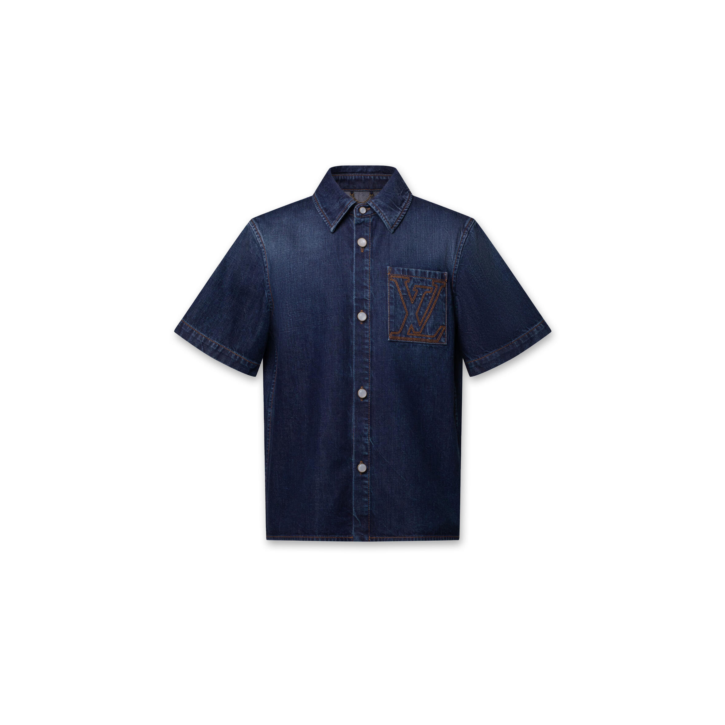 LOUIS VUITTON SHORT-SLEEVED DENIM SHIRT 1AK6F7